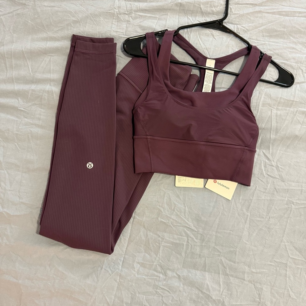 Lululemon Wunder Train Ribbed Tight 28” | High Rise | Plum Purple | NWT - Picture 5 of 5
